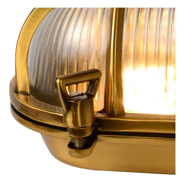 Lucide DUDLEY - Lámpara de pared Dentro/Fuera - 1xE27 - IP65 - Oro mate / Latón - detalle 2